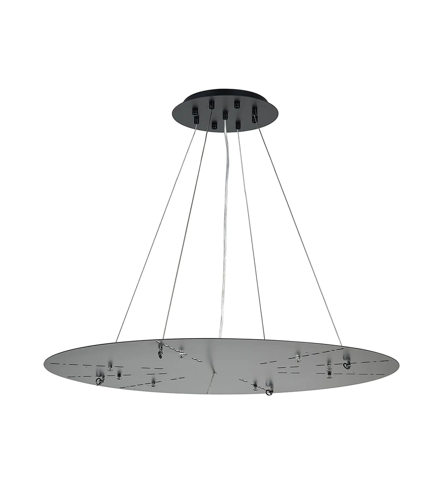 D0938BL/MBK  Lowan 790mm, 3m Suspension Plate c/w Power Cable To Lower Flush Fittings, Satin Black/Matt Black Max Load 40kg (ONLY TESTED FOR OUR RANGE OF PRODUCTS)